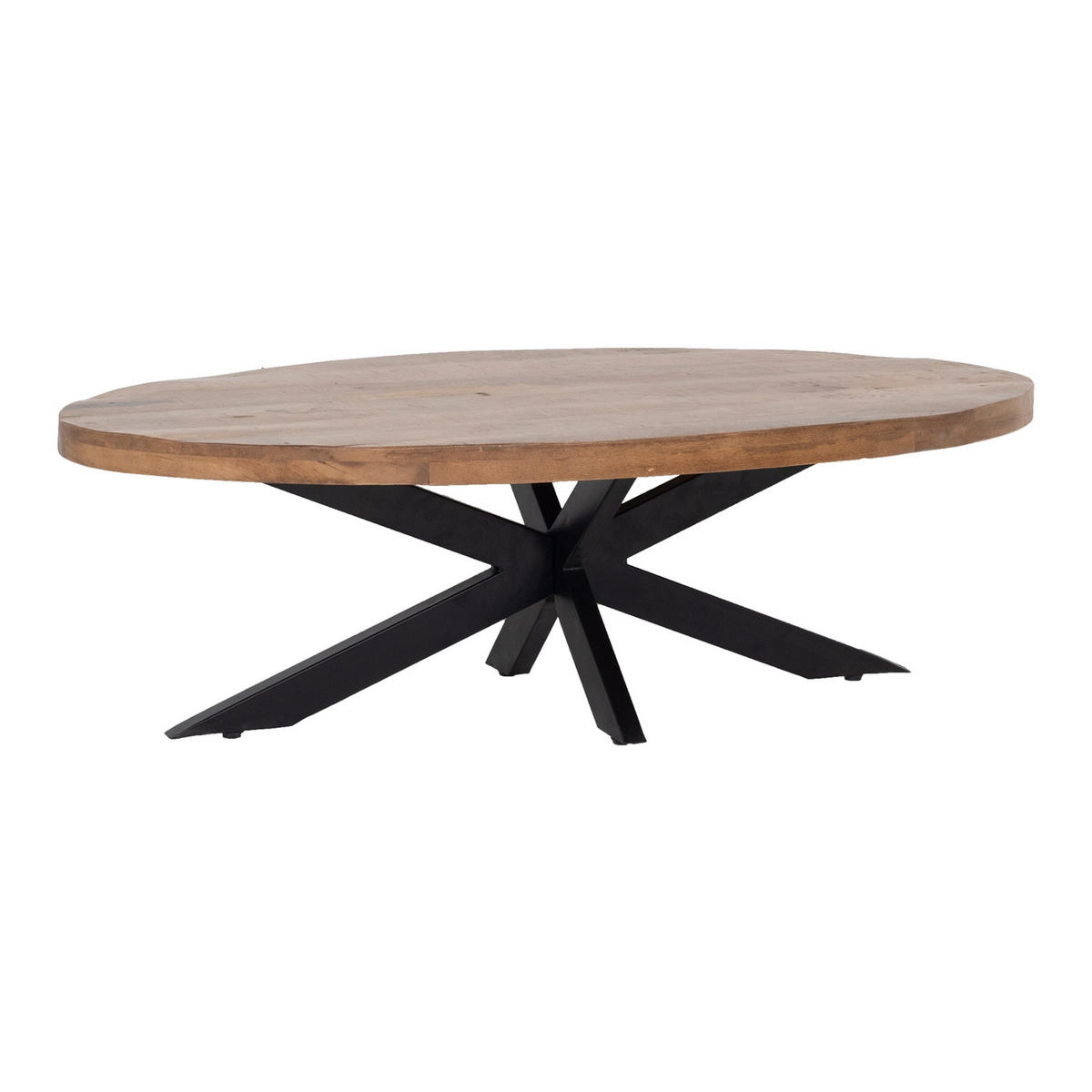 COUCHTISCH oval aus Mangoholz 130cm, braun - Braun, Metall (130/70/40cm) - Giga Meubel