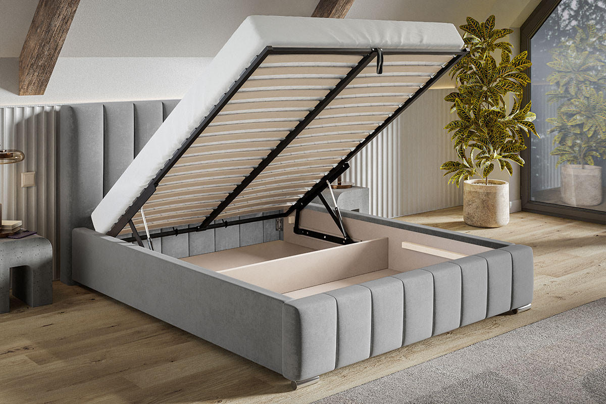 BETT Weiß BEN 10 Mit Bettkasten 200x200 cm - Ecru, Textil (200/200cm) - Sepro Meble