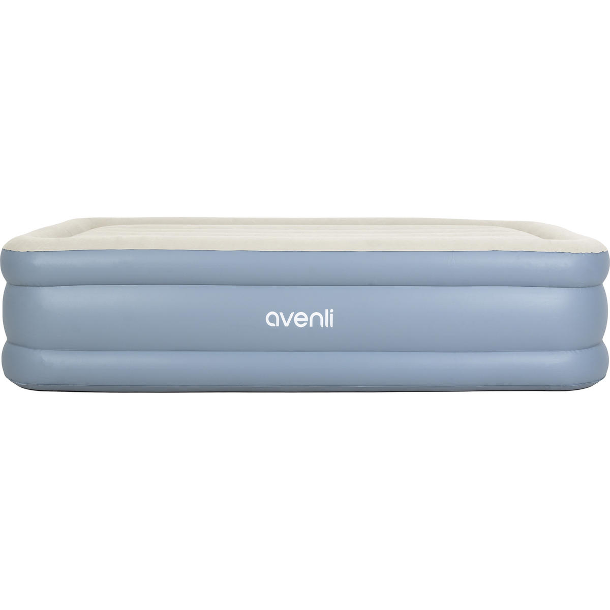 LUFTBETT Luftmatratze selbstaufblasend 191 x 99 x 46 cm mit integrierter Pumpe - Grau/Hellblau, Kunststoff (99/191cm) - Avenli
