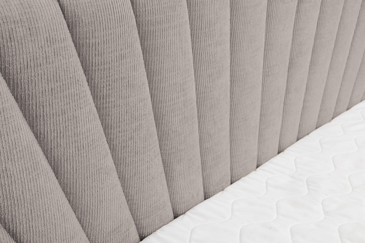 BOXBETT Cimone mit 2 Bettkästen, Maße: 140x200 cm, Farbe: Hellbraun, Velourstoff, mit Bonell-Matratze inkl. Topper - Hellbraun, Holz/Kunststoff (140/200cm) - VENASI MÖBEL