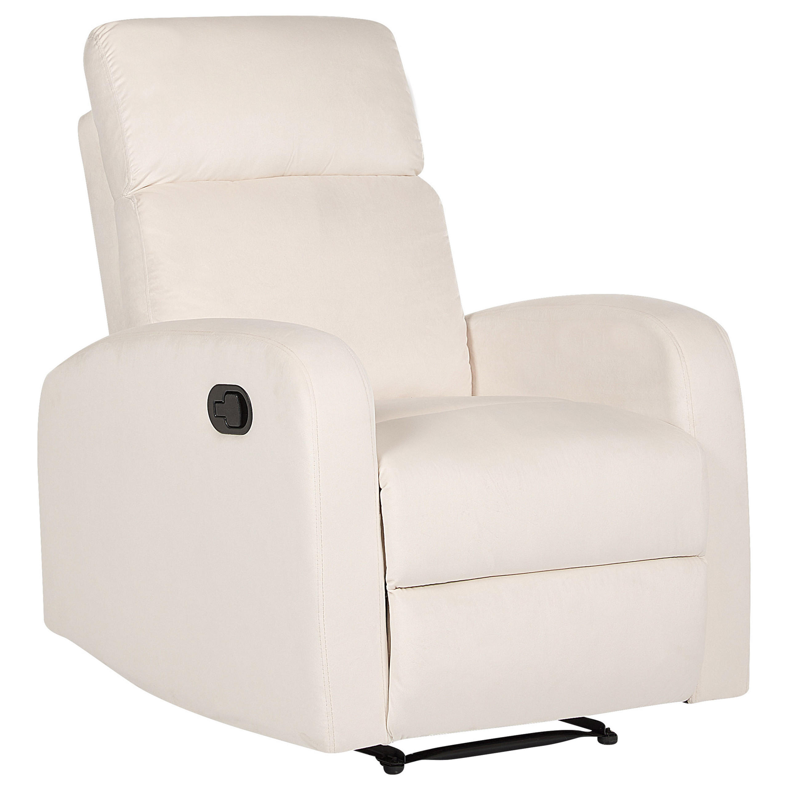 SESSEL Samtstoff creme manuell verstellbar Verdal - Weiß, Textil (76/102/62cm) - Beliani