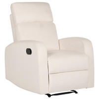 SESSEL Samtstoff creme manuell verstellbar Verdal - Weiß, Textil (76/102/62cm) - Beliani