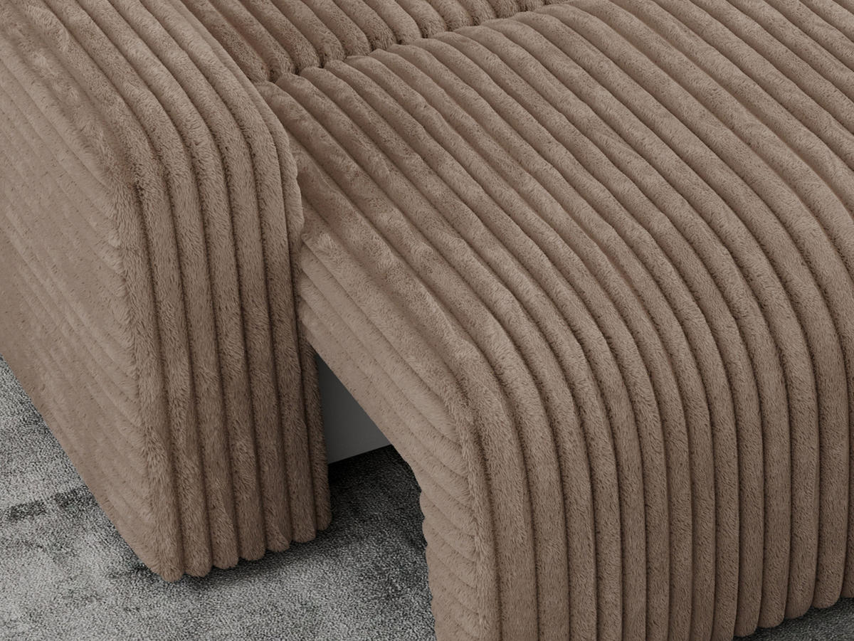 ECKSOFA ARGOS Braun Cord - Schwarz/Braun, Kunststoff/Textil (245/150cm) - MKS