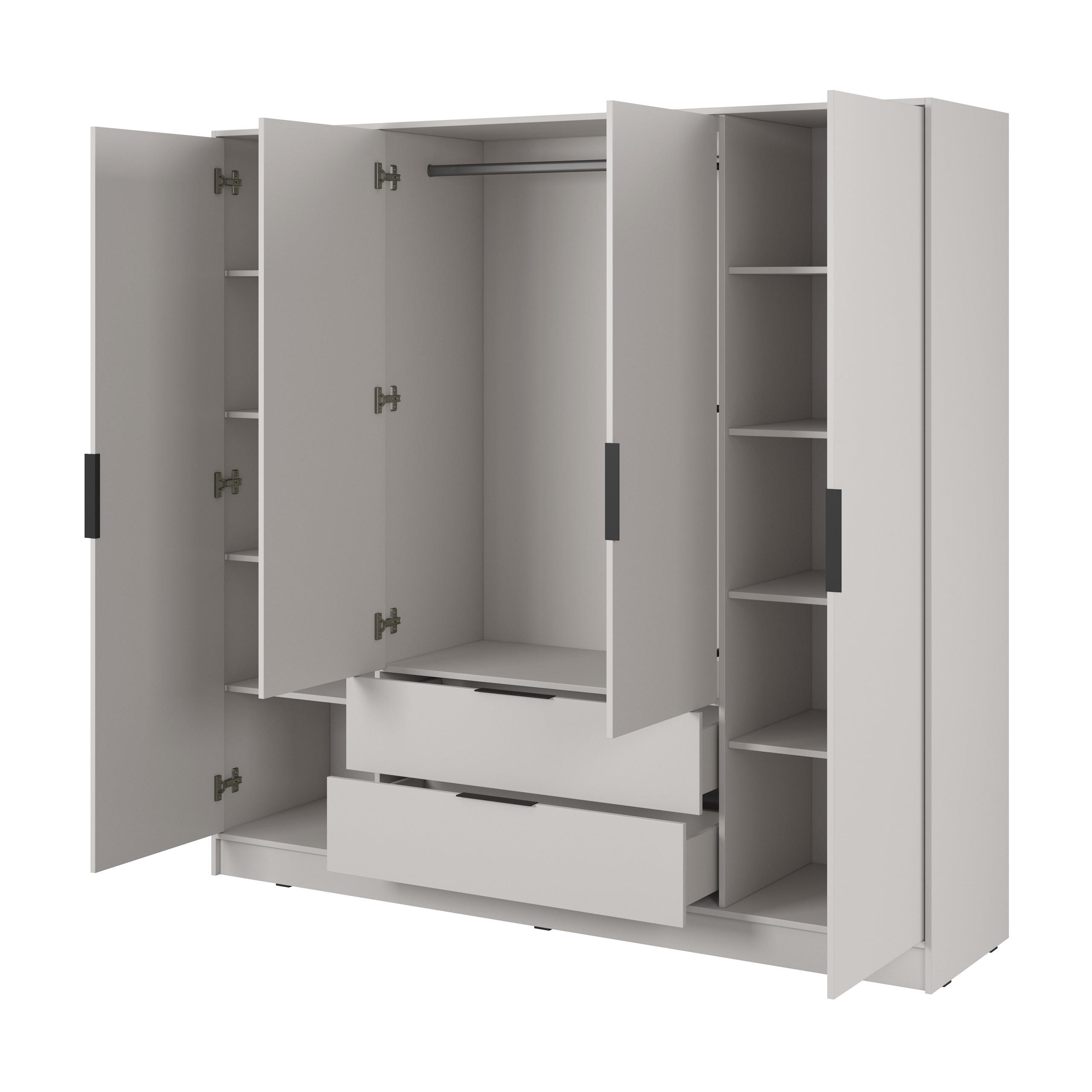 DREHTÜRENSCHRANK CATERINA 206/200/51 cm 4-türig Kaschmir - Kaschmir, Holzwerkstoff (206/200/51cm) - MASSENO