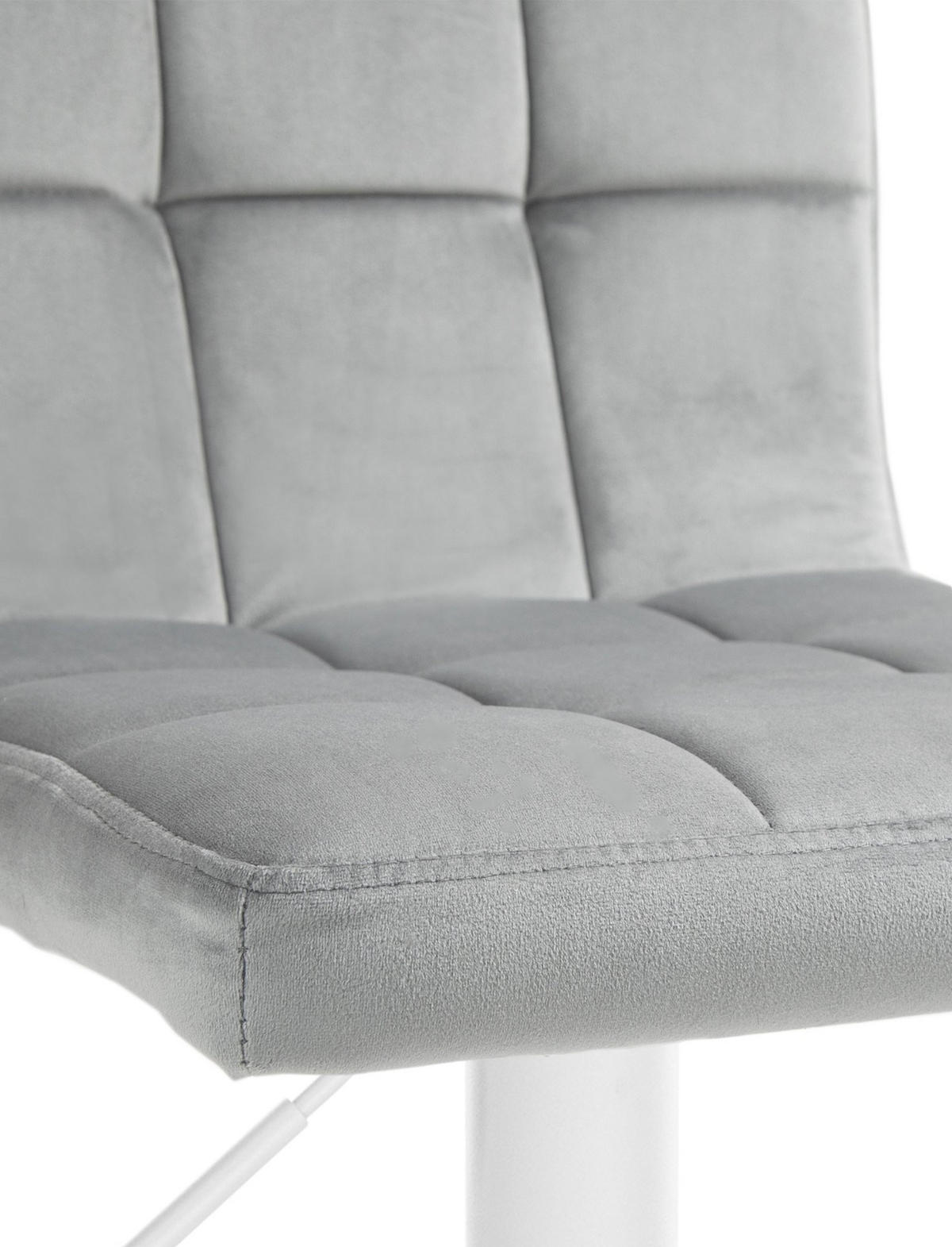BARHOCKER Samt grau - Weiß/Grau, Textil/Metall (46/94/47cm) - CLP