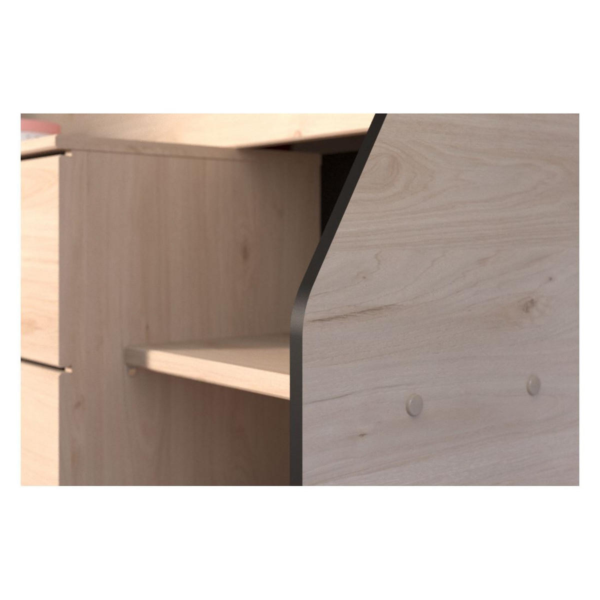 KINDERZIMMER SET Parisot Milky 2-tlg. Holzdekor Weiß/Eiche - Eichefarben/Schwarz, Kunststoff (100/1/200cm) - 58aufmkessel