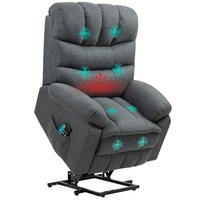 MASSAGESESSEL DE-06382 elektrisch, 3 Motoren, 170° neigbar, Massage & Wärme Grau - Dunkelgrau, Textil/Metall (93/112/100cm) - ComfortXL