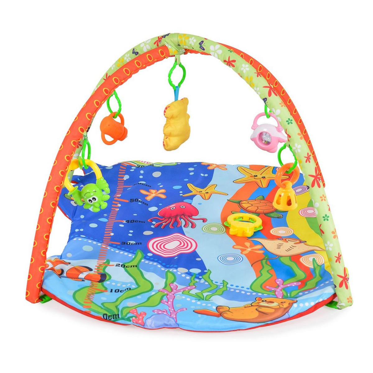 SPIELBOGEN Baby Like 143A Unterwasserwelt, 5 Spielsachen, Wachstumsskala, Krabbeldecke - Multicolor, Textil (60/43/80cm) - Moni