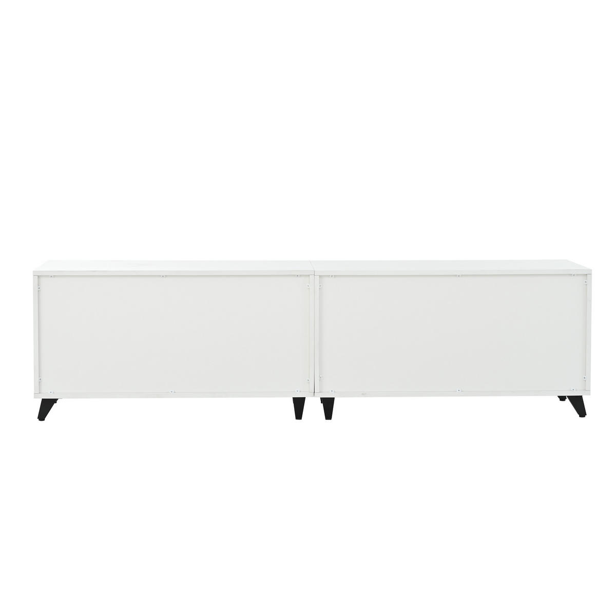 TV-SCHRANK Hochglanz 4 Türen 8 Beine 80 Zoll 180cm Weiß Modern - Weiß, Holzwerkstoff (180/49/40cm) - FLIEKS