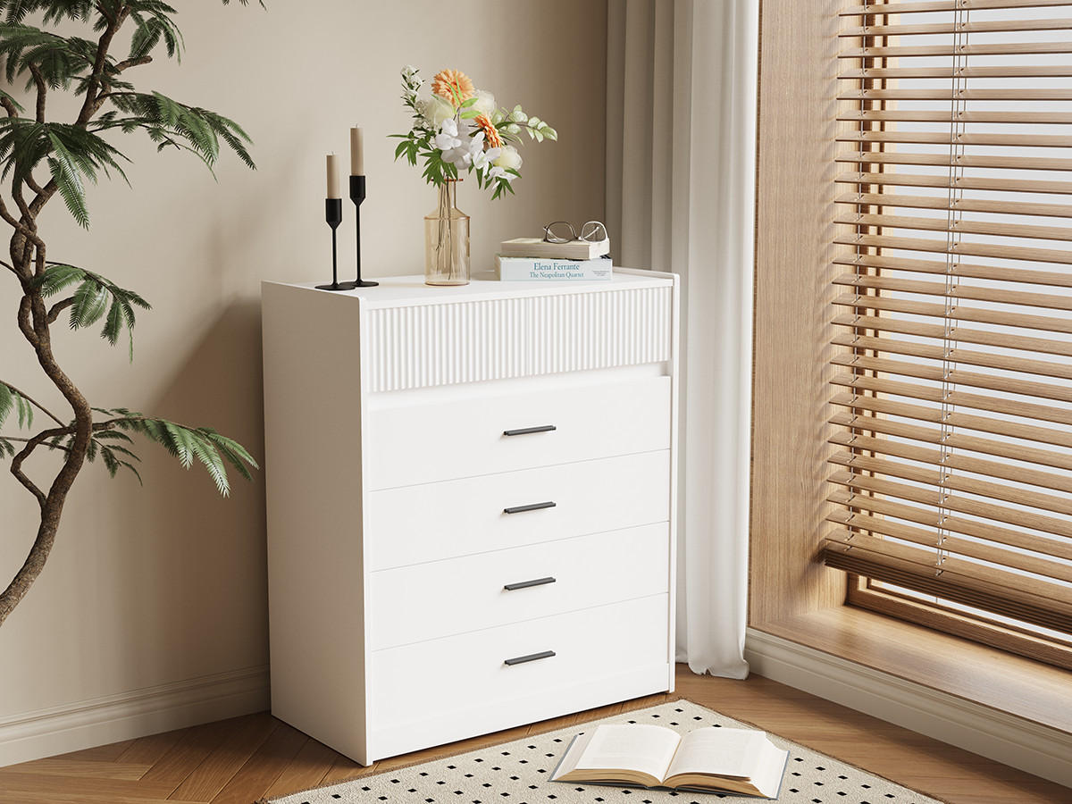 KOMMODE in 74/90/40cm-DG1 - Weiß, Holzwerkstoff/Metall (40/90/74cm) - HOMAVO