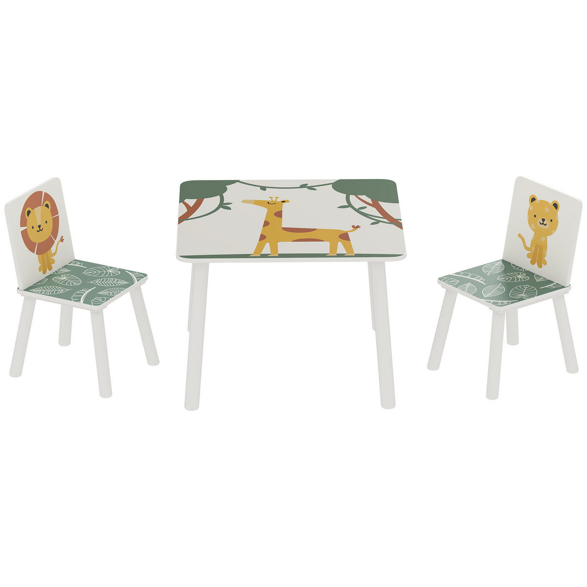 KINDERSITZGRUPPE DE-17535 2 Stühle mit Tiermotiven Grün - Grün, Holzwerkstoff (60/44/60cm) - ComfortXL