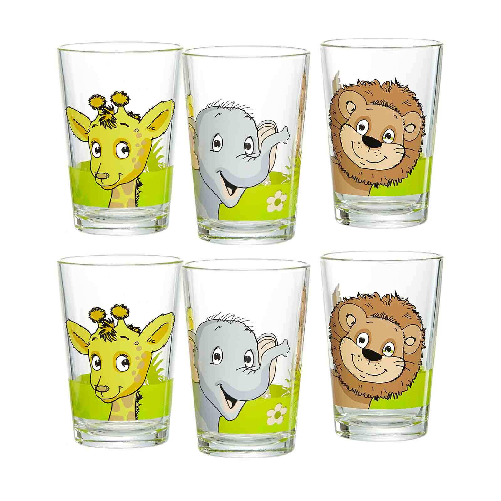 KINDERGLÄSER Dschungeltiere bunt 205 ml 6er Set - Multicolor, Glas (0.205L) - Ritzenhoff Breker