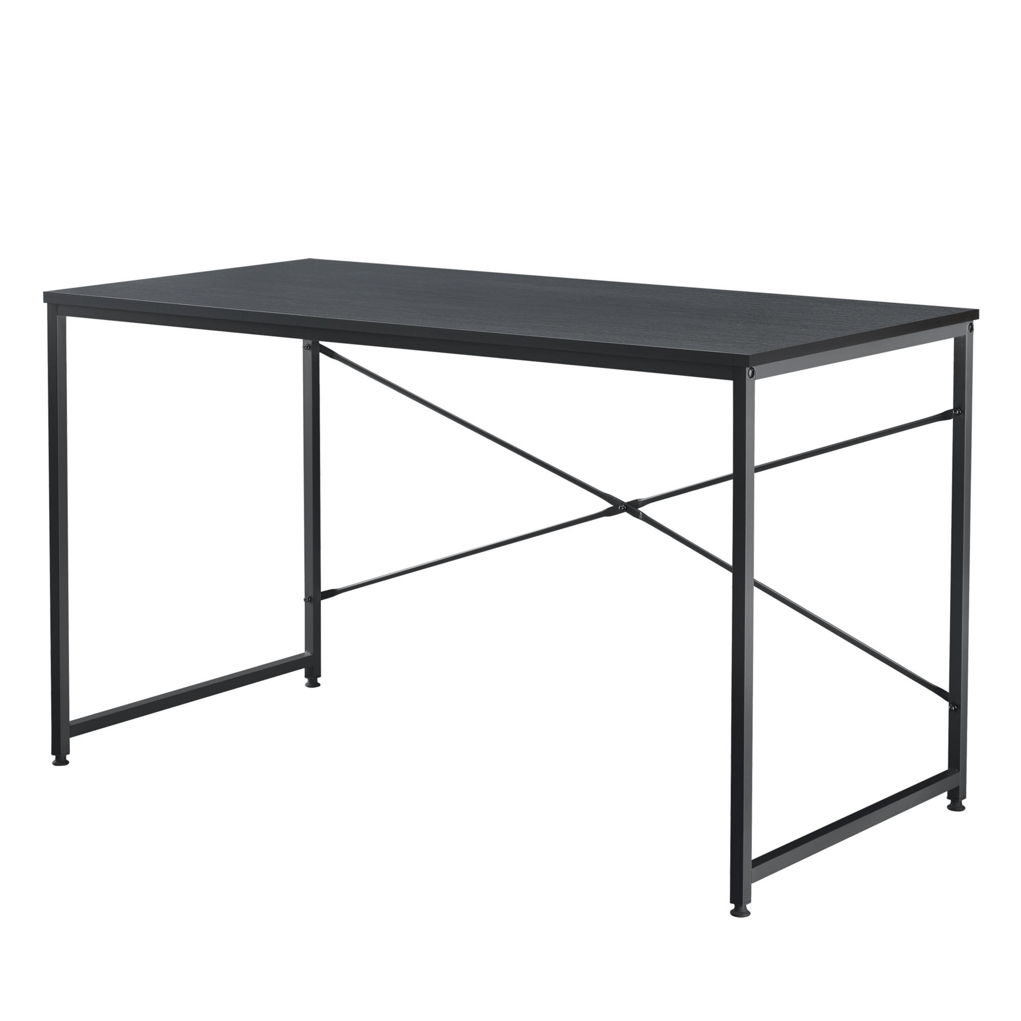 SCHREIBTISCH Røros - Schwarz, Holzwerkstoff/Metall (60/120/72cm) - [en.casa]