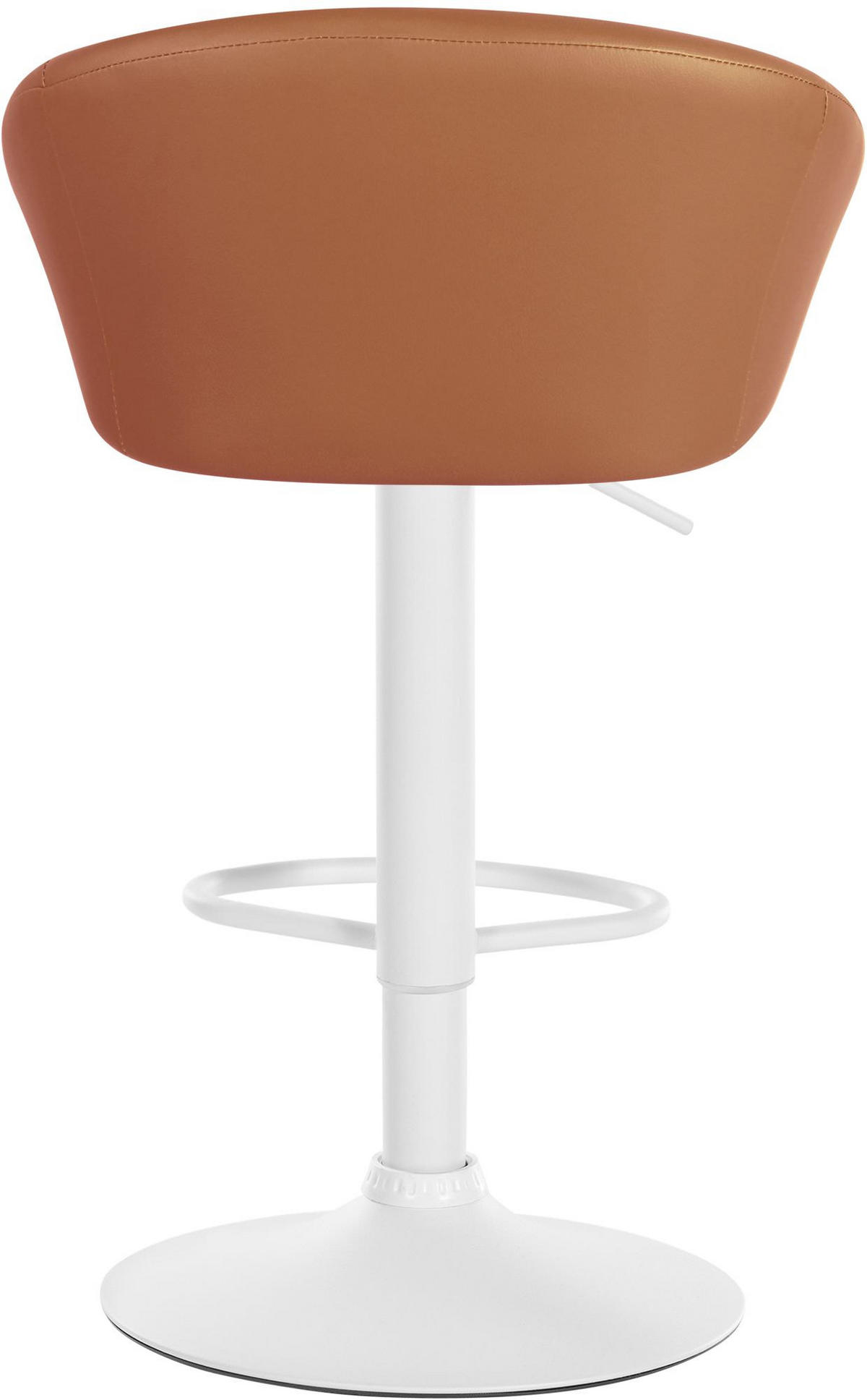 BARHOCKER OSLO Hellbraun Kunstleder Weiß - Hellbraun, Leder/Metall (55/86/51cm) - DELUKE