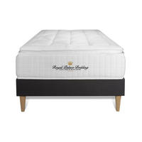 BETT George V Taschenfederkern und Memory-Schaum 90 x 200 cm h1 - Kit Bettgestell Schwarz - Beige/Schwarz, Karton/Holz (90/200cm) - ROYAL PALACE BEDDING