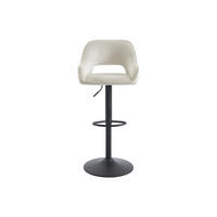 BARHOCKER - 51 cm x 54 cm - Stoff, Samt - Cremefarben ZINEA - Creme, Textil (51/113.5/54cm) - Vente-Unique