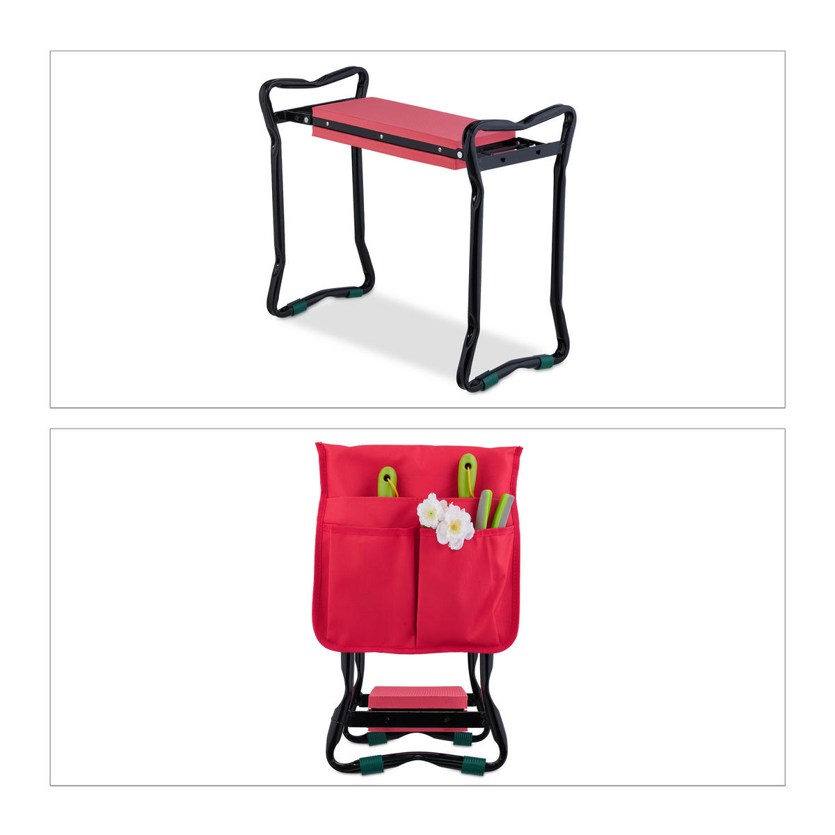 KNIEBANK - Multicolor, Textil/Metall (65/50/32cm) - Relaxdays