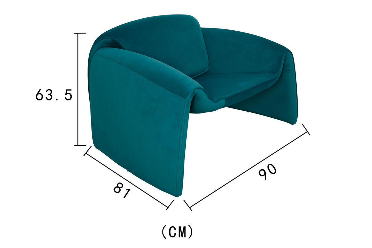 SESSEL NUA Grün 90x81x64 cm - Grün, Textil (90/64/81cm) - FURNLUX
