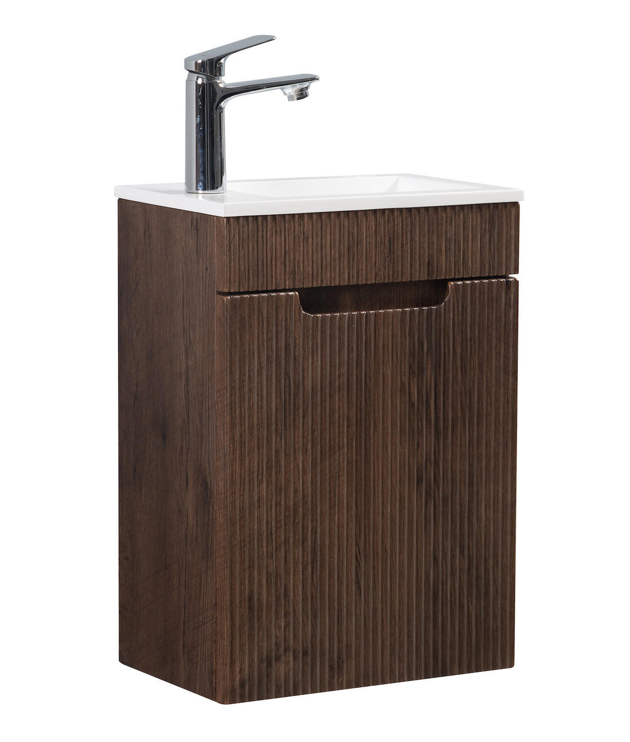 GÄSTE-WC-MÖBELSET Thermis 2 Teile Walnuss Braun - 40 x 22 x 53 cm - Walnussfarben/Braun, Holz (40/53/22cm) - Badplaats