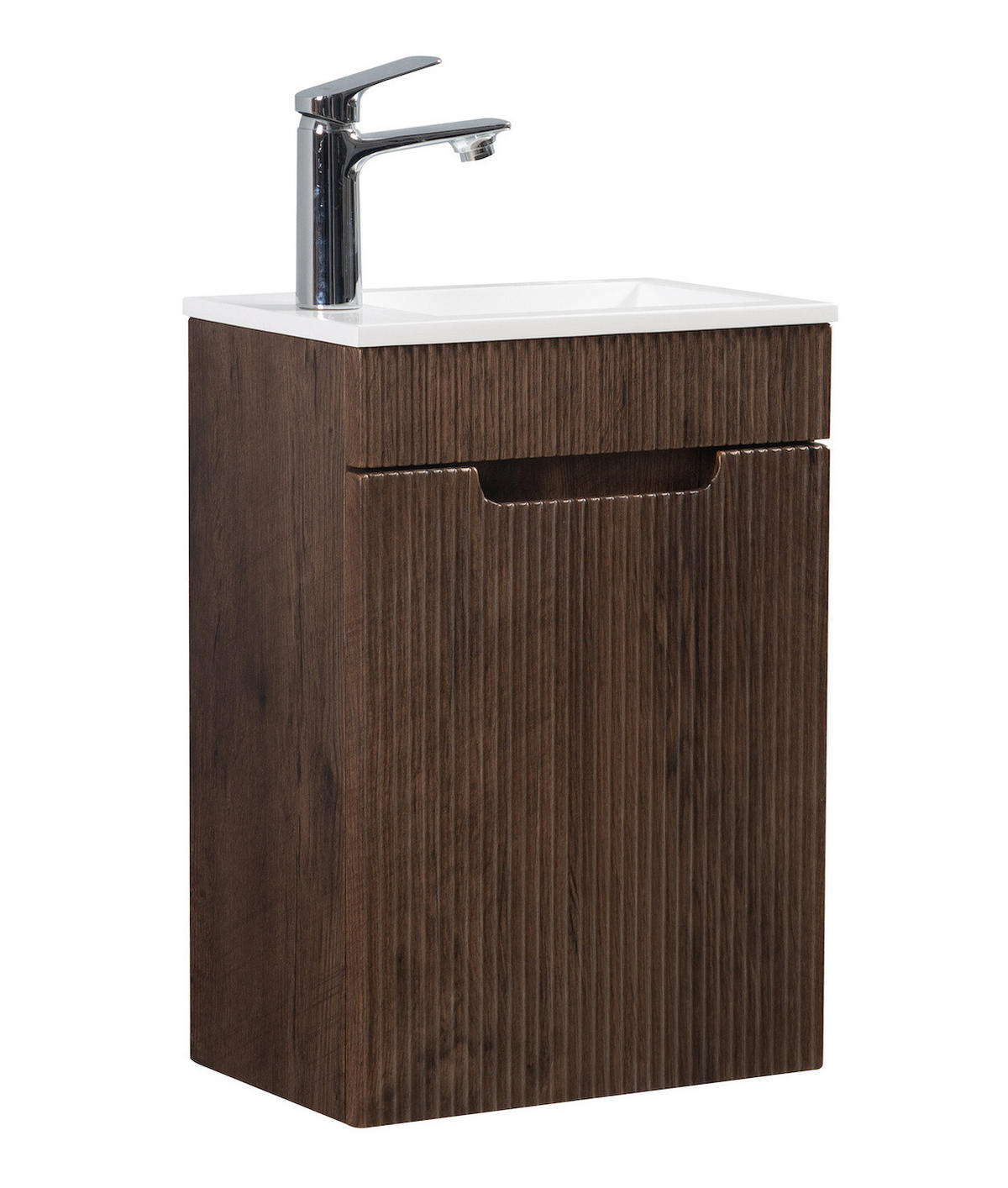 GÄSTE-WC-MÖBELSET Thermis 2 Teile Walnuss Braun - 40 x 22 x 53 cm - Walnussfarben/Braun, Holz (40/53/22cm) - Badplaats