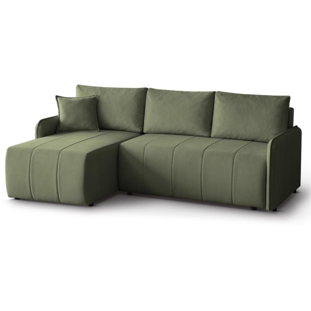 Beautysofa Eckschlafsofa Grün 223x156 cm