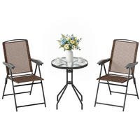 GARTEN-BEISTELLTISCHSET Braun 3 Stück - Braun, Kunststoff (60/60/70cm) - GiPP