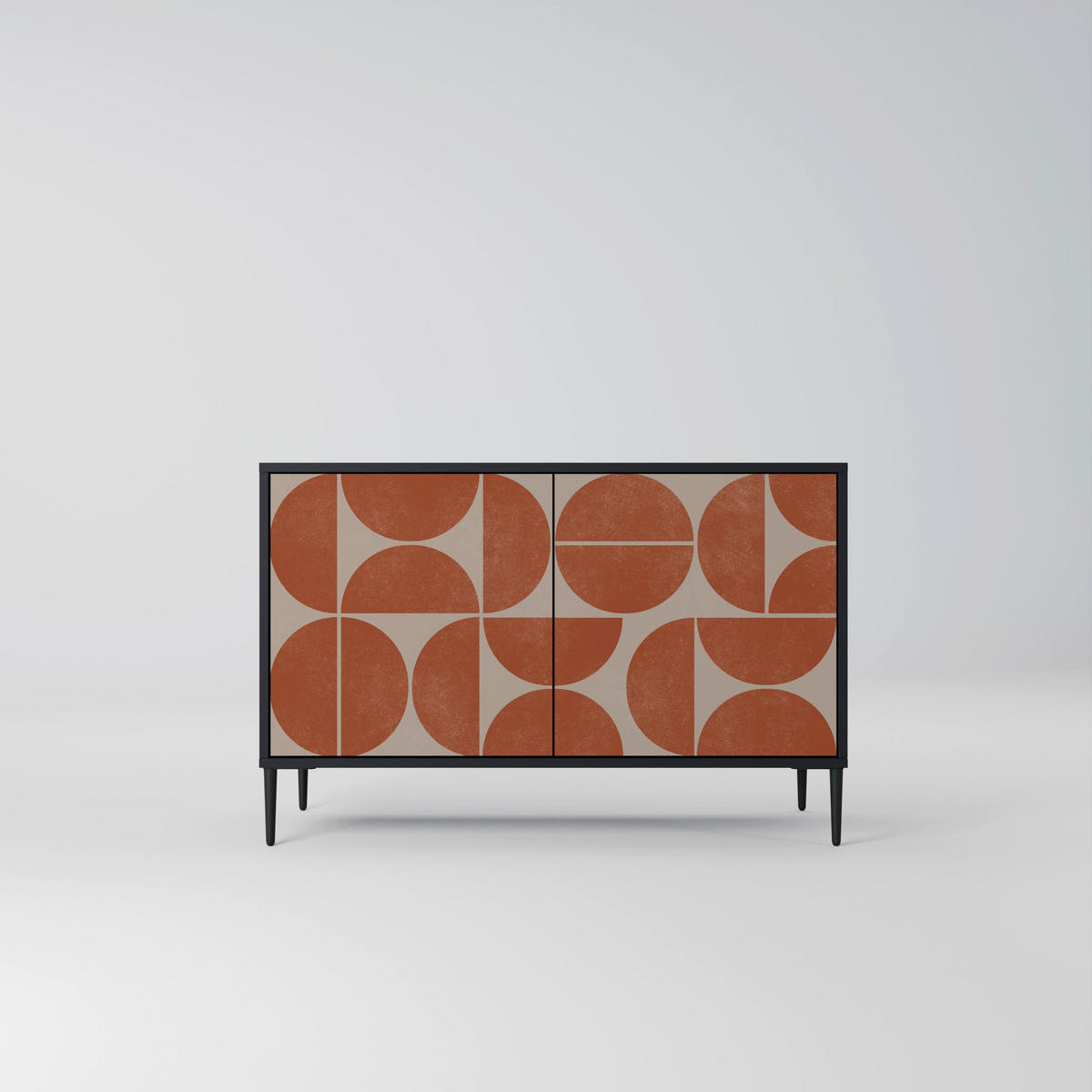 SIDEBOARD REPETITION COMPULSION, Eicheneffekt, 111x42x77,5 cm, 2 Türen - Eichefarben/Buchefarben, Holzwerkstoff/Buchenholz (111/77.5/42cm) - SpaceRebels