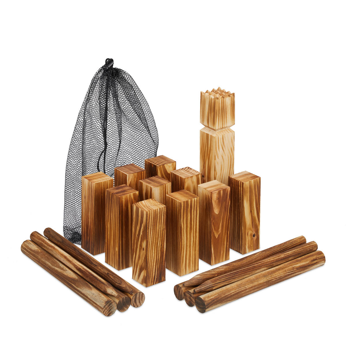 22-DIELNA hra Viking - hnedá, drevo (18/13cm) - Relaxdays