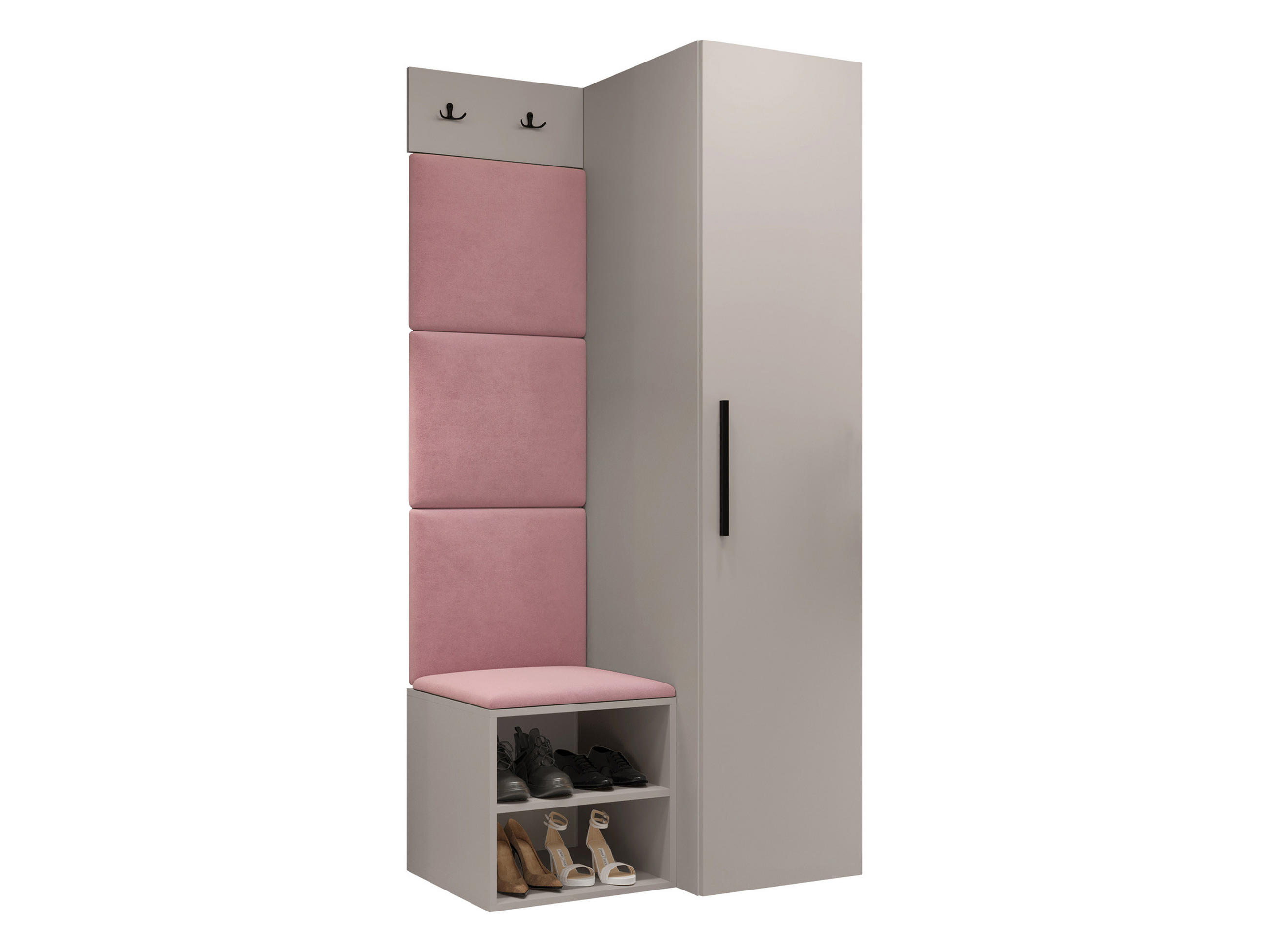 GARDEROBEN-SET Medi III - Kaschmir/Hellrosa, Holzwerkstoff/Kunststoff (40/191/50cm) - MIRJAN24