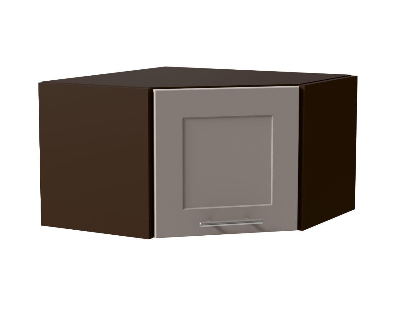 ECKHÄNGESCHRANK Oslo W10/60/36 Lava / Kaschmir Matt 60 / 60 / 36cm - Kaschmir/Dunkelgrau, Holz/Holzwerkstoff (60/36/60cm) - Feldmann-Wohnen
