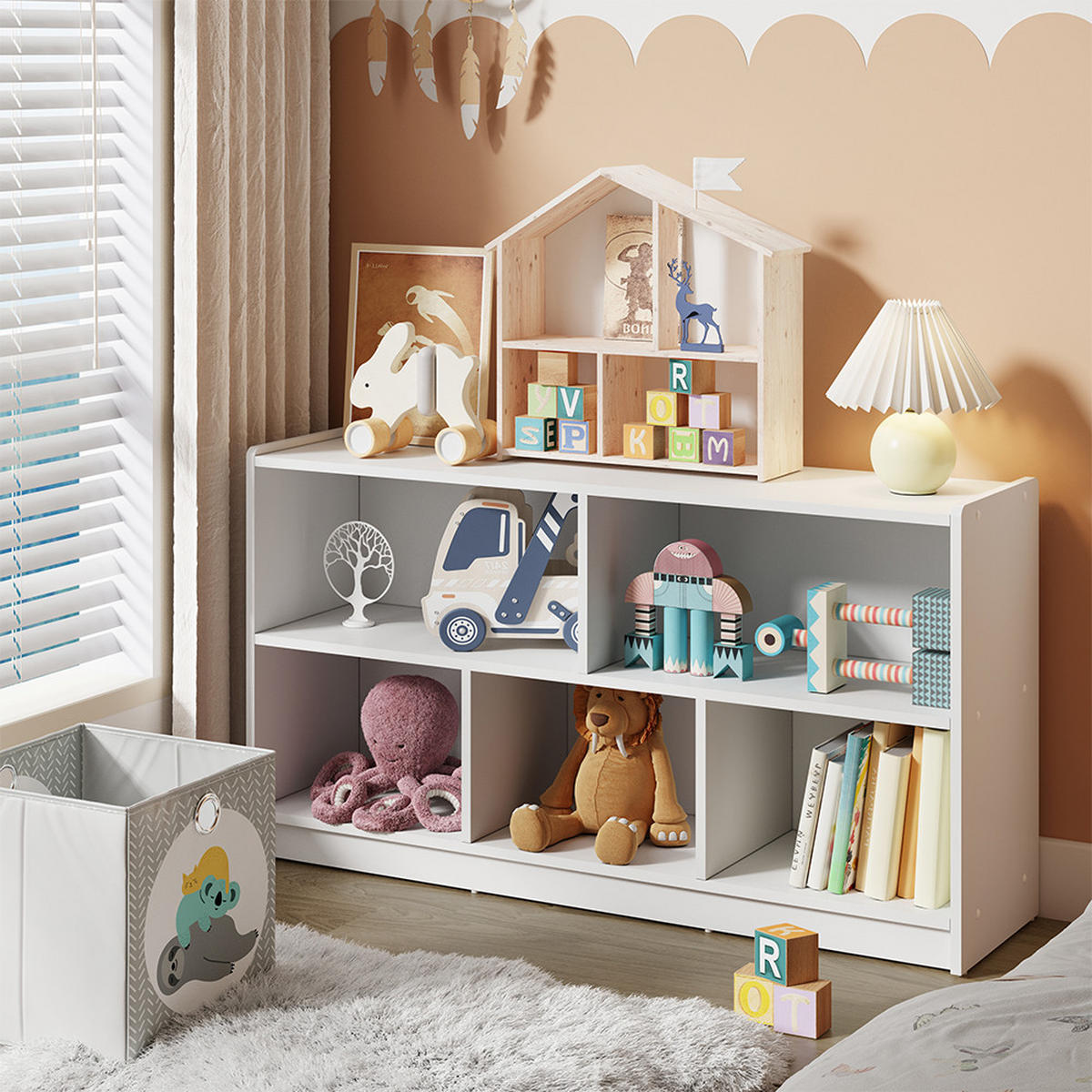 KINDERREGAL Conny Weiß 112 x 60.5 cm - Weiß, Holzwerkstoff (112/60.5/30cm) - Vicco