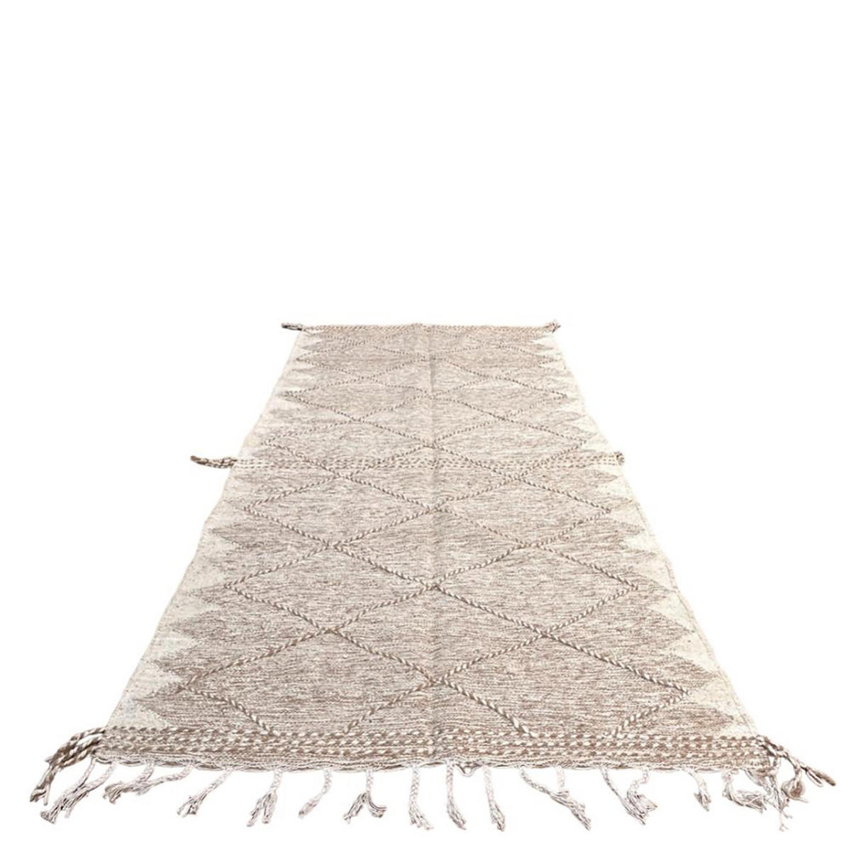 BERBERTEPPICH Kelim Marokko Wolle 200x 300 cm - Beige, Naturmaterialien (200/300cm) - AFK Living