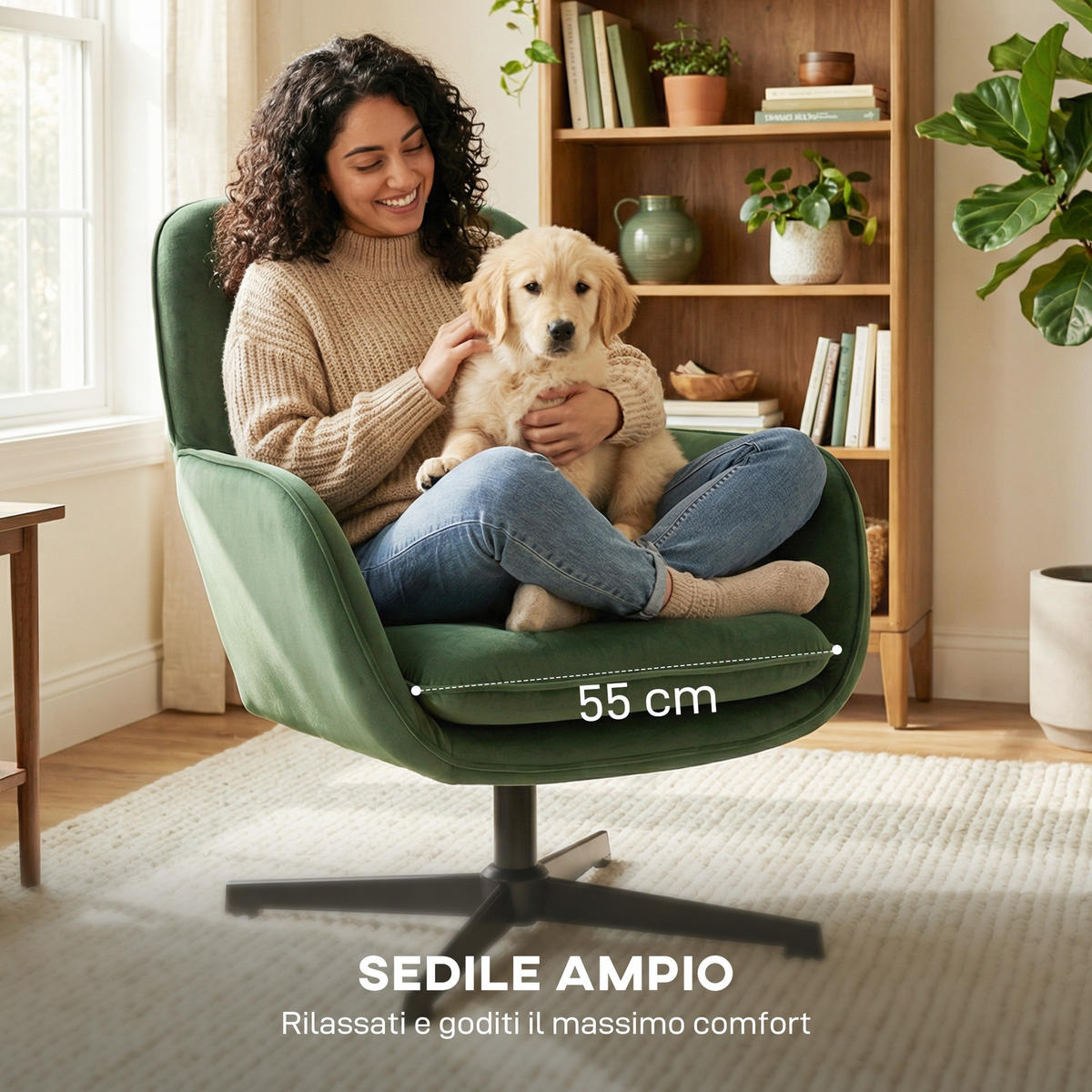 DREHSTUHL Grun 1 Stück - Grün, Naturmaterialien (73/85/83.5cm) - GiPP