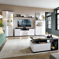 WOHNZIMMER-SET 5-TLG. Visalia-129 - Weiß, Holzwerkstoff (590/200/64cm) - Lomado