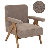 SESSEL Bouclé Taupe Evje - Taupe/Beige, Textil (70/81/72cm) - Beliani