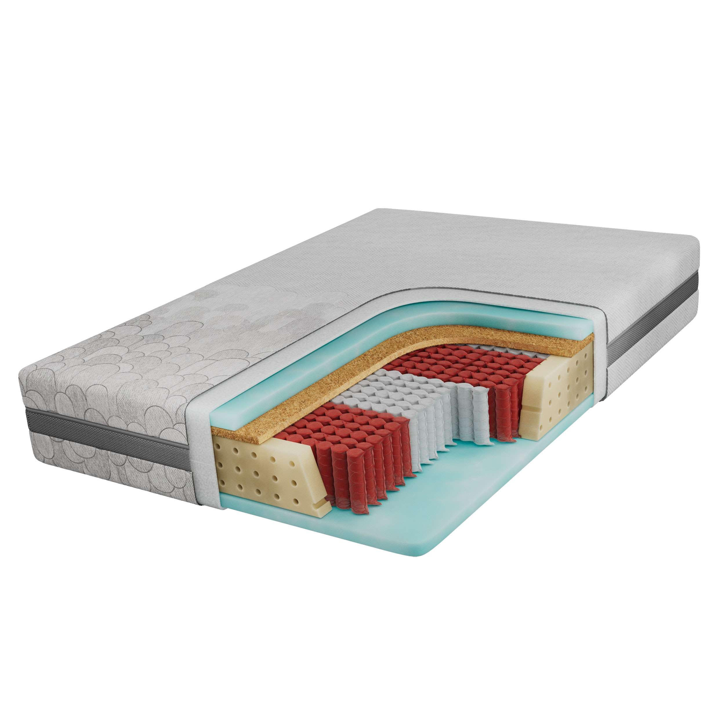 TASCHENMATRATZE CALVI - 90/200 - H3/H4 - Apri - Hellgrau, Textil (90/200cm) - MKS