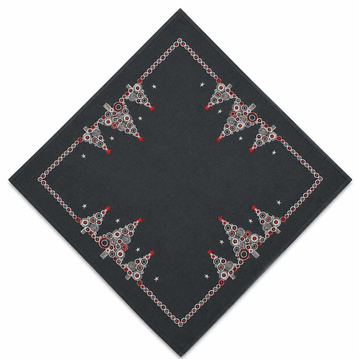 TISCHDECKE 85/85 cm Tannenbaum Anthrazit Weihnachten - Anthrazit, Textil (85/85cm) - TiborTex