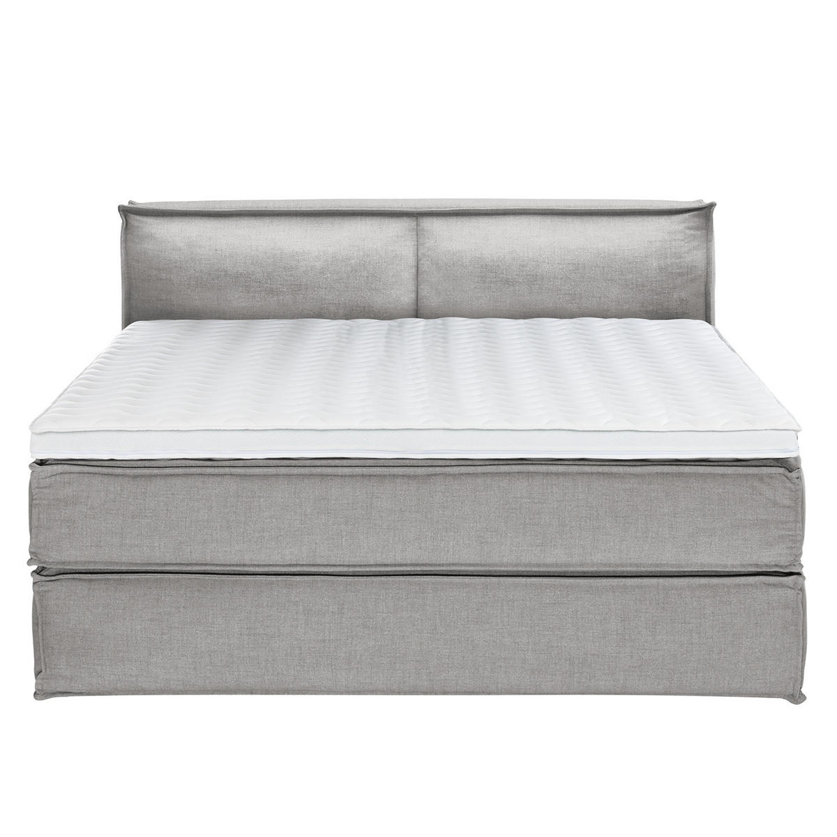 BOXSPRINGBETT mit Kopfteil - Premium - Grau, Textil (180/220cm) - home24