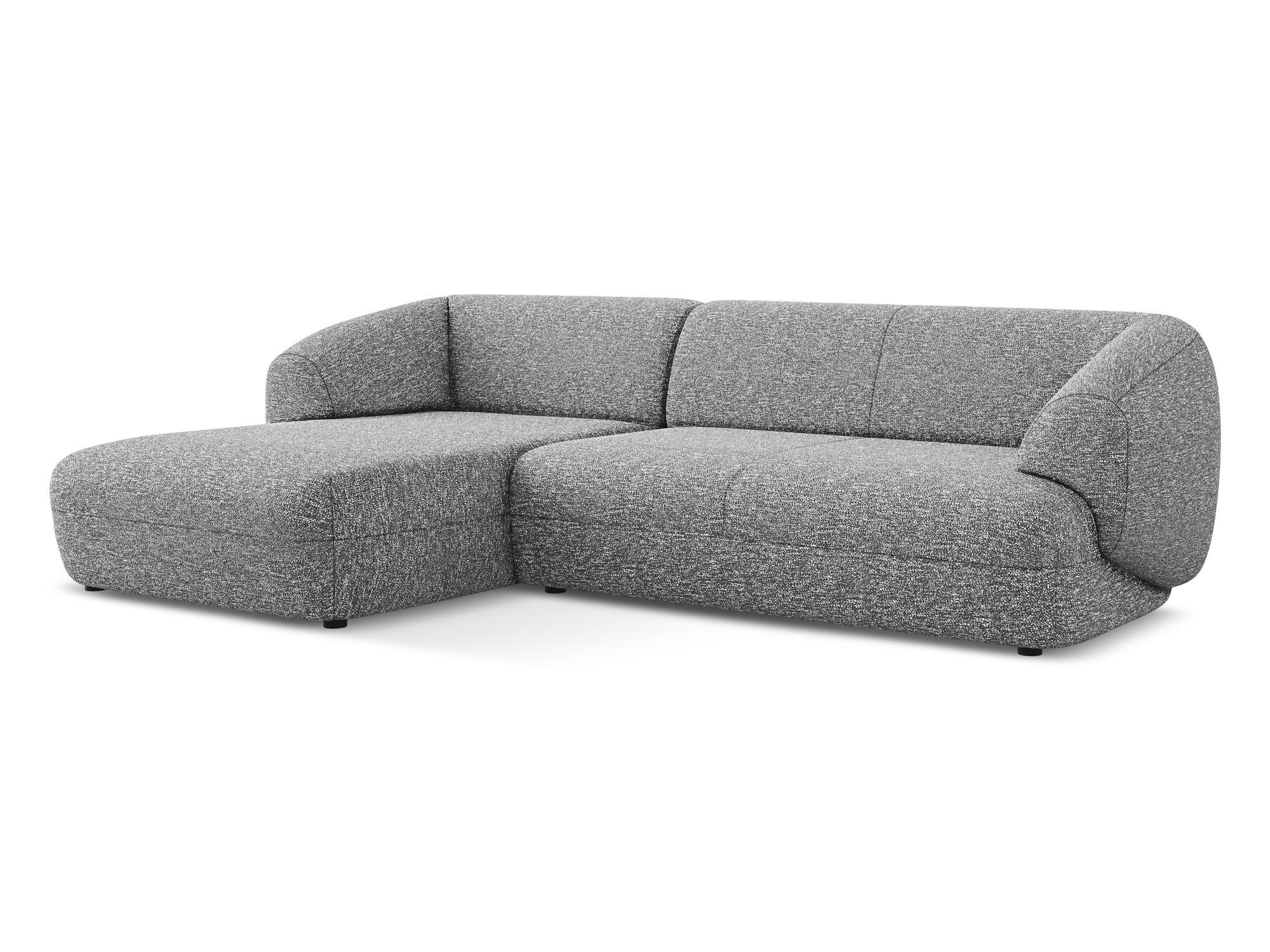 ECKSOFA links Strukturstoff Stoff Grau - Hellgrau/Schwarz, Kunststoff/Textil (156/280cm) - Makamii