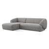 ECKSOFA links Strukturstoff Stoff Grau - Hellgrau/Schwarz, Kunststoff/Textil (156/280cm) - Makamii