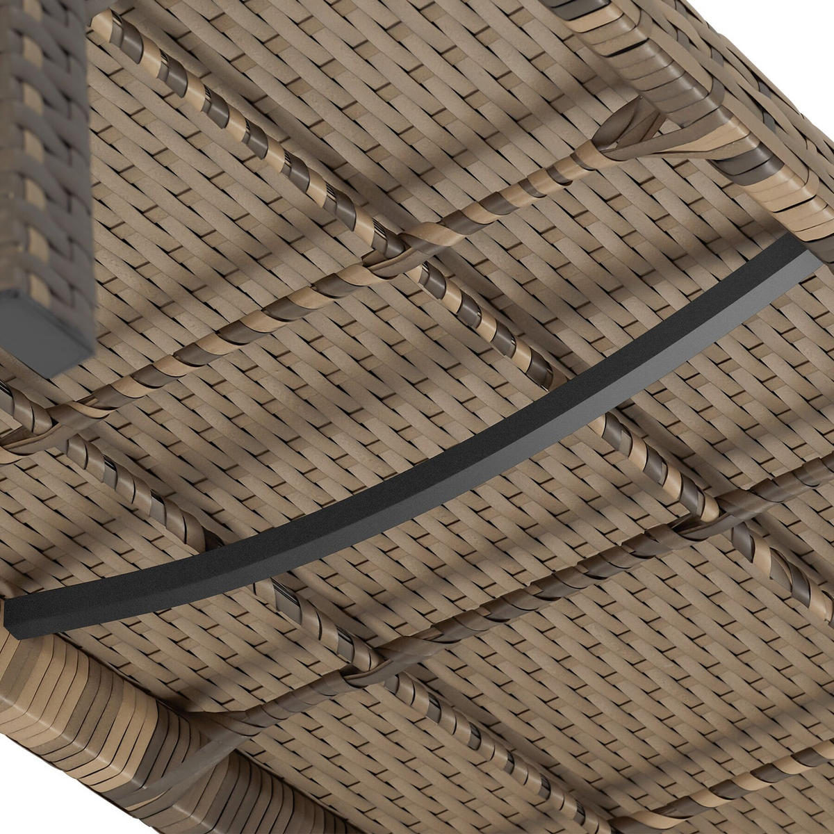 RATTAN-GARTENBANK Murat, 125 x 62,5 x 90 cm, inklusive Schutzhülle, natur - Naturfarben, Kunststoff (125/90/62.5cm) - tectake