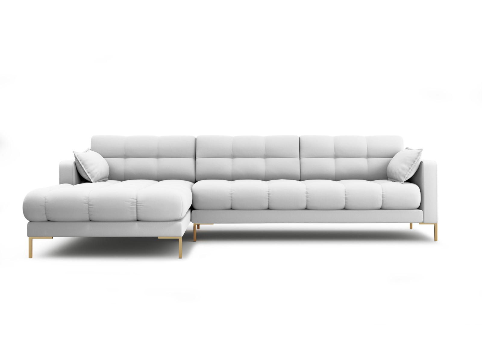 ECKSOFA links Mamaia aus strukturiertem Stoff hellgrau 5 Sitzplätze - Hellgrau, Textil (185/293cm) - Micadoni