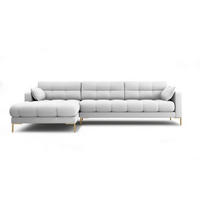 ECKSOFA links Mamaia aus strukturiertem Stoff hellgrau 5 Sitzplätze - Hellgrau, Textil (185/293cm) - Micadoni