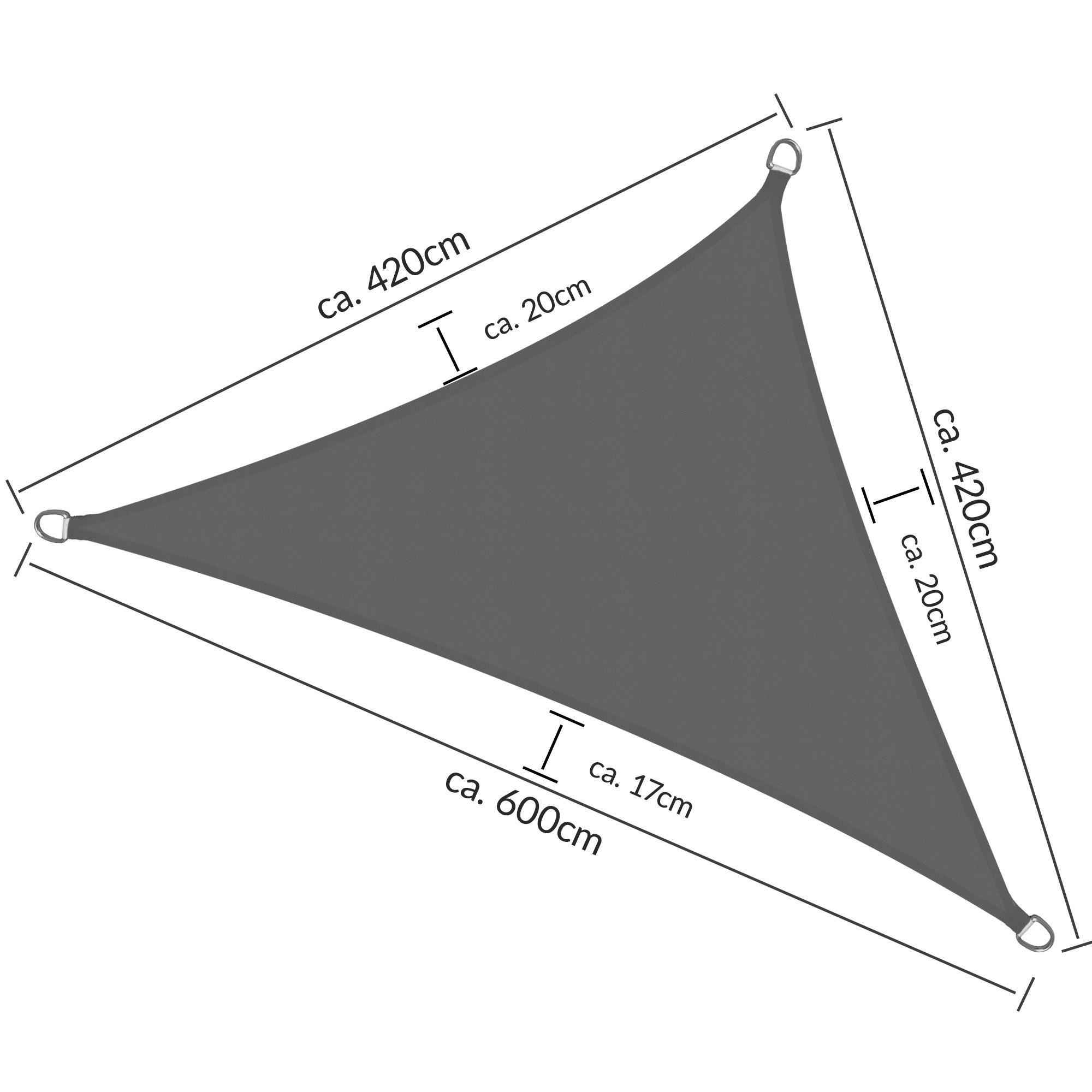 SONNENSEGEL SolVision PS9 420/420/600 cm dreieckig Anthrazit PE - Anthrazit, Kunststoff (420/420cm) - Sol Royal