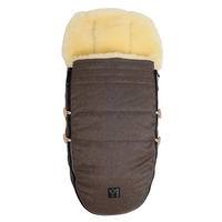 LAMMFELL-FUSSSACK Love the Nature, brown melange - Mokka, Fell (44/95cm) - Kaiserbaby