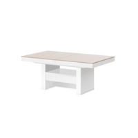 COUCHTISCH rechteckig Cappuccino Weiß Hochglanz Höhenverstellbar ausziehbar 12/75/55 cm - Weiß Hochglanz/Cappuccino, Holzwerkstoff (75/120/55cm)