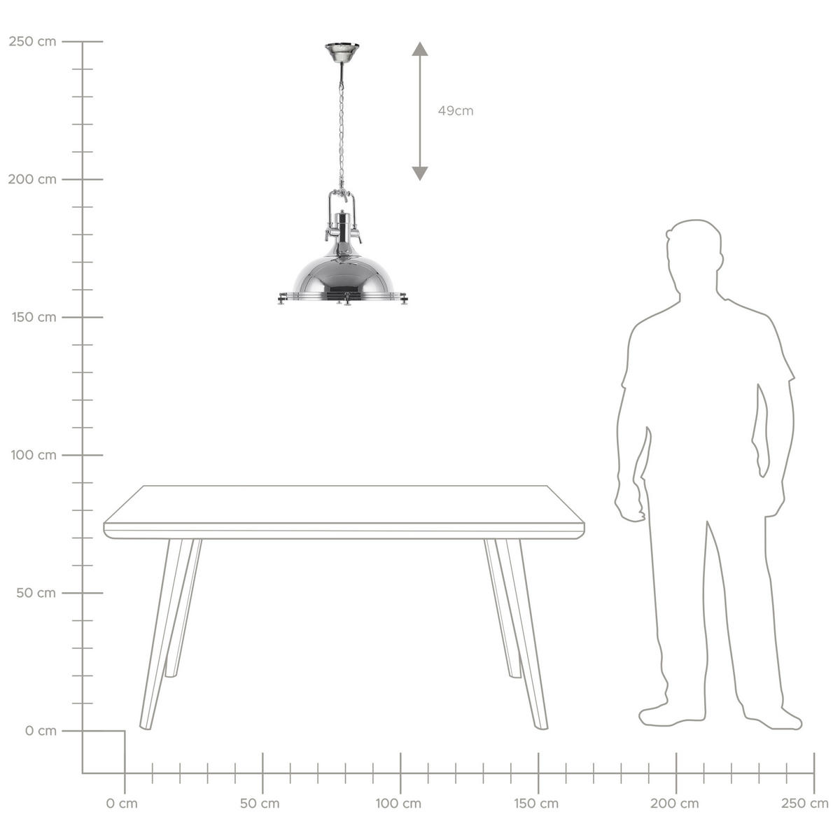 HÄNGELEUCHTE Ebron 38/38/94 cm - Silberfarben, Metall (38/38/94cm) - Beliani