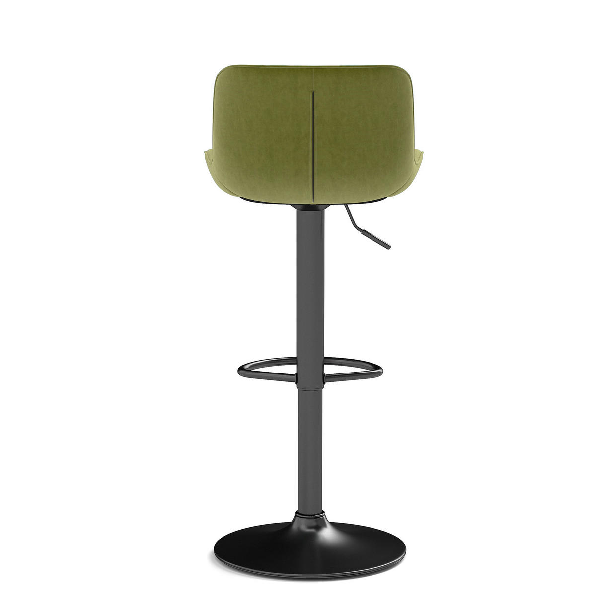BARHOCKER 2er-Set Grün mit Samtbezug, höhenverstellbar und 360° drehbar - Grün, Metall (47/87/46cm) - PANGIVO