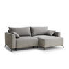 ECKSOFA MIT SCHLAFFUNKTION Leon Grau Beige Webstoff - Greige/Schwarz, Holz/Holzwerkstoff (239/148cm) - Maison de Reve