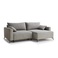 ECKSOFA MIT SCHLAFFUNKTION Leon Beige grau Webstoff - Greige/Schwarz, Holz/Holzwerkstoff (239/148cm) - Maison de Reve